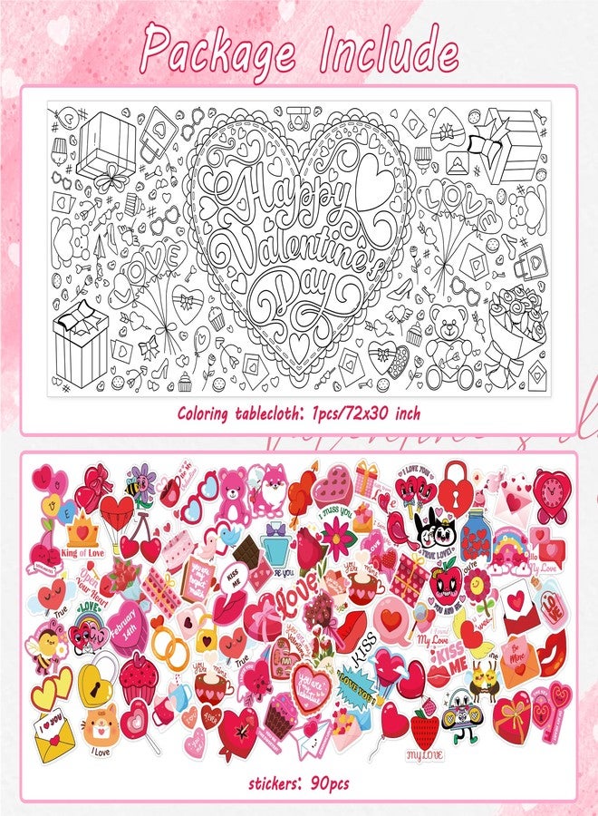 OHOME مجموعة ملصقات عيد الحب من أوهوم، 91 قطعة، مع ملصق تلوين عملاق - أشغال يدوية لعيد الحب للأطفال - زينة عيد الحب - هدايا عيد الحب - هدايا عيد الحب للأطفال في الفصل الدراسي - Image 2